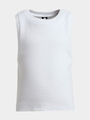 Jet Teen Girls White Racerback Kate Moss Tank Top