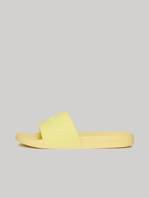 Women's Superdry Yellow Logo Vegan Pool Slides