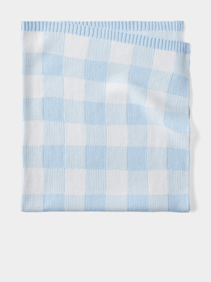 Cotton On Baby Blue Organic Knit Blanket