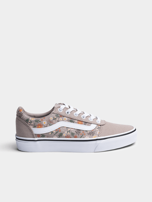 Womens Vans Ward Floral Grey/White Sneaker