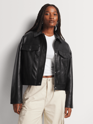 Y&G Pleather Harrington Jacket