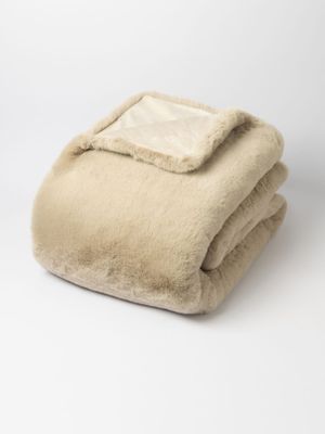 Super Plush Faux Fur Blanket Natural 150x200