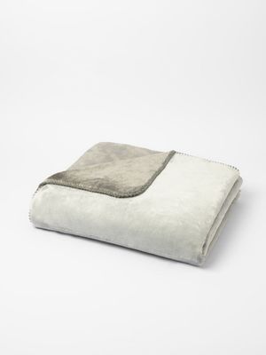 Reversible Sherpa Throw Grey/Ice Blue 150x180