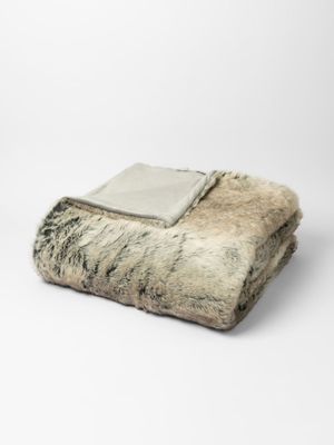 Faux Fur Deer Blanket Chocolate 180x200