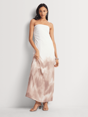 Ombre Textured Column Bandeau Dress