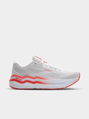 Womens Brooks Ghost Max 2 White/Hot Coral Running Shoes