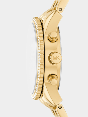 Michael Kors Ritz Gold Plated Stainless Steel Chronograph Bracelet Watch