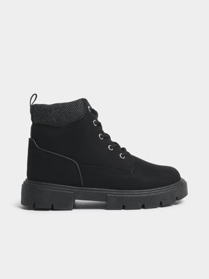 Jet Older Boys Black Utility Boots