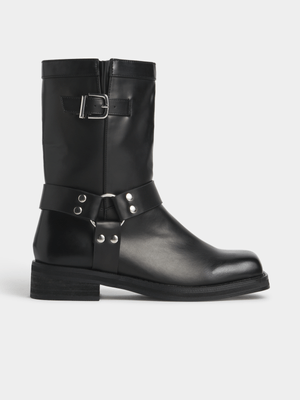 Women's Public Desire Black PU Boots