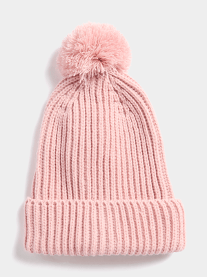 Jet Girls Pink Pom Pom Beanie