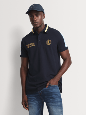 Fabiani Men's Blue/Gold Fashion Polo Golfer