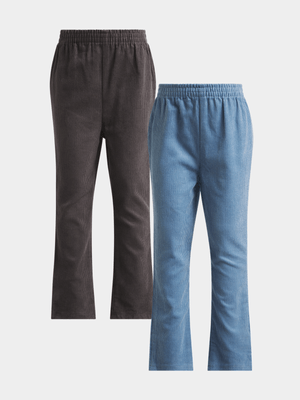 Jet Younger Boys Blue/Grey 2 Pack Pants