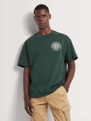 Fabiani Men's Green Back Print T-shirt