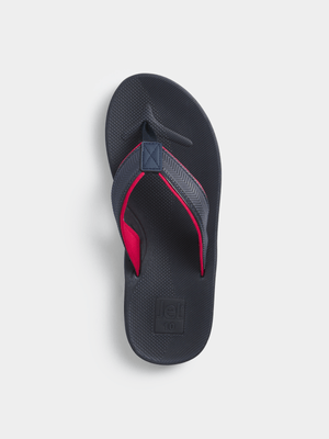 Jet Men's Navy/Red Flip Flops