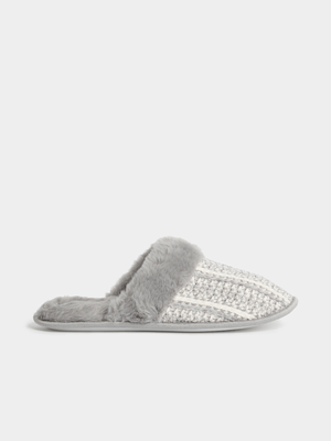 Jet Women's Grey Chenille Slippers