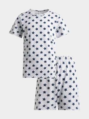 Jet Older Boys Grey Stars  Pyjama Set