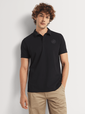 Fabiani Men's Black Pique Polo Golfer