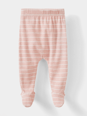 Cotton On Baby Pink Organic Pointelle Footed Leggings