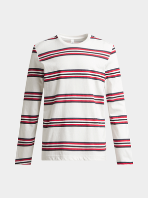 Older Boy's Red & White Striped T-Shirt