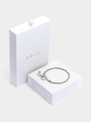 Rhodium Plated Rope Bracelet