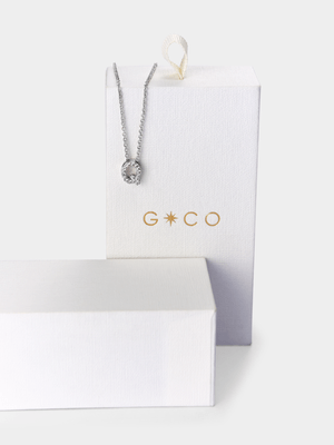 Rhodium Plated Cubic Zirconia Pavé Initial Q Necklace