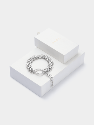 Rhodium Plated Vintage Link Bracelet