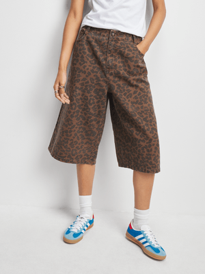 Redbat Women's Brown Leopard Jorts