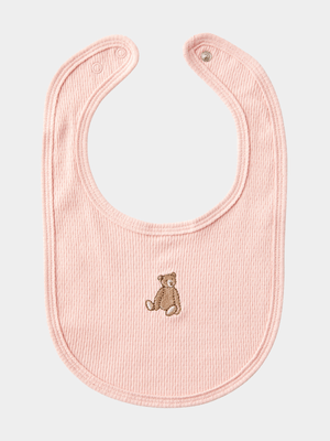 Cotton On Baby Pink Organic Pointelle Bib