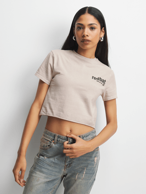 Redbat Women's Off White Cropped Top