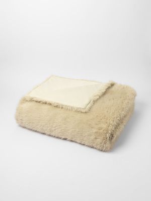 Faux Fur Eyelash Throw Natural 150x200