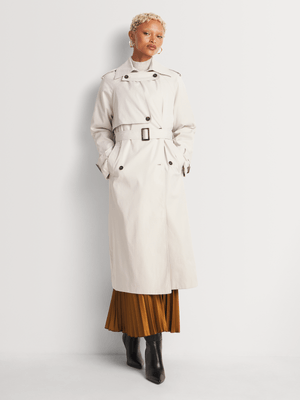 Raglan Sleeve Belted Trench Coat