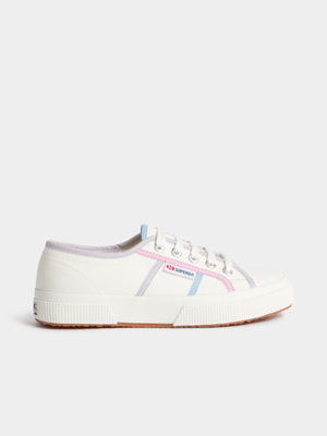 Womens Superga Colour Block White Avorio/Pink/Violet Sneakers