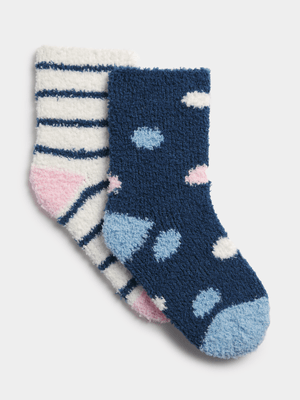 Jet Younger Girls Multicolour 2 Pack Fluffy Socks