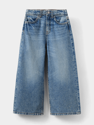 Cotton On Kids Girl Blue Super Wide Leg Denim Jeans