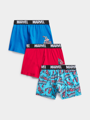 Jet Younger Boys Multicolour 3 Pack Captain America Body Shorts