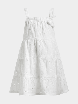 Jet Younger Girls White Anglaise Dress