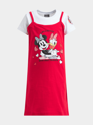 Jet Younger Girls Red/White Minnie & Daisy Dress