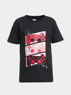 Jet Younger Boys Black Gamer Graphic T-Shirt