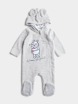 Jet Baby Grey Winnie The Pooh Fleece Sleepsuit