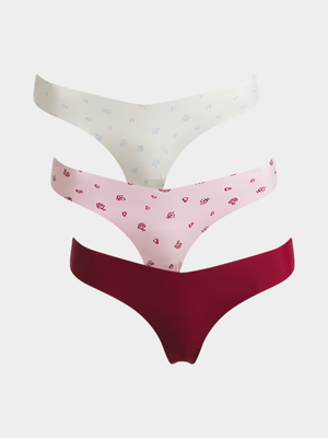 Women's Cotton On Multi The Invisible G String Briefs 3 Pack