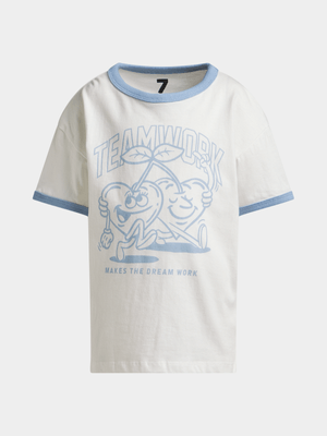 Cotton On Kids White Girl Poppy Short Sleeve Graphic Print T-shirt