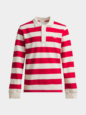 Boys Stripe Long Sleeve Golfer