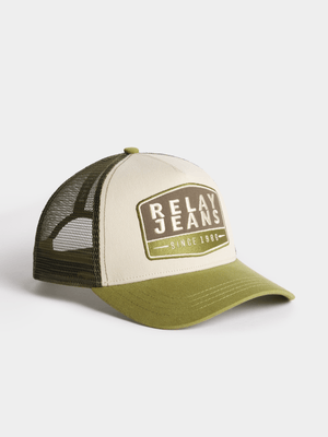 Men's Relay Jeans Colourblock Green Trucker Cap