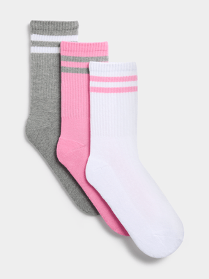 Jet Younger Girls Multicolour 3 Pack Socks