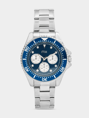 MX Silver Plated Blue Dial Bracelet Watch