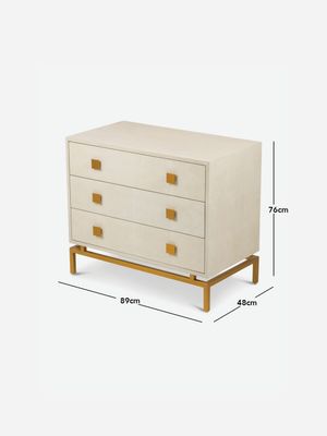 Shiloh 3 Drawer Chest Ivory