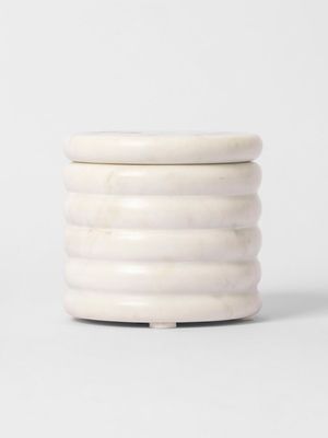 Box Ribbed Panda Marble With Lid