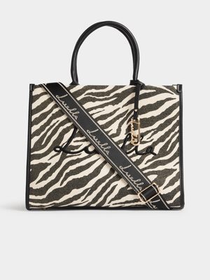 Luella Zebra Jacquard Medium Shopper