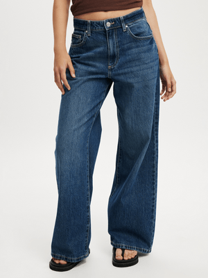 Women's Cotton On Blue Relaxed Wide Jeans