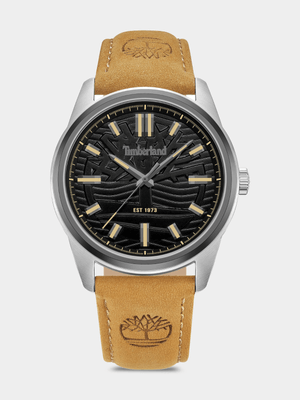 Timberland Northbridge Gunmetal Plated Black Dial Tan Leather Watch